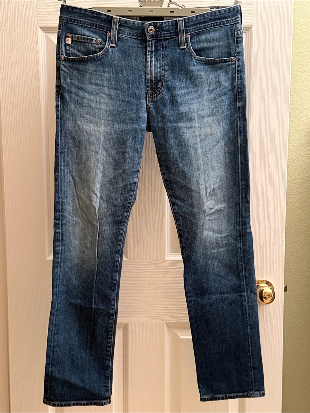 Ag Adriano Goldschmied Men's Slim Straight Blue Denim Jeans